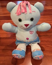 Vintage Jakks Doodle Bear Blue Pink 2005 Stuffed Animal 17