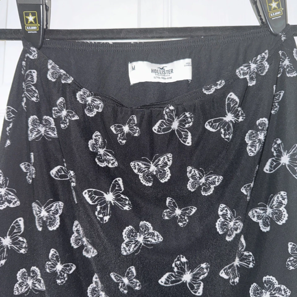 Minifalda Hollister Negra Malla Mariposa Ultra Alta Y2K Fiesta Club 90s Ambiente M Foto 4 de 4