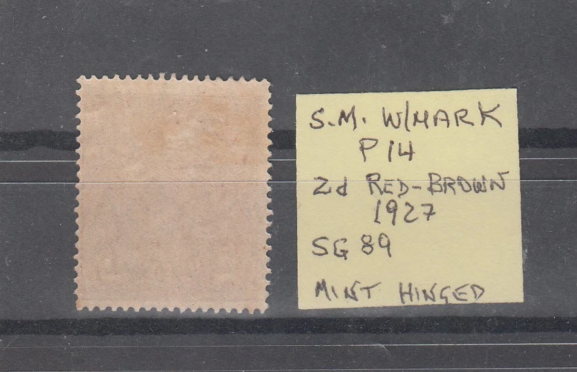 1927 KGV 2d Red-Brown Small Multiple W/mark Perf 14. MH. SG89