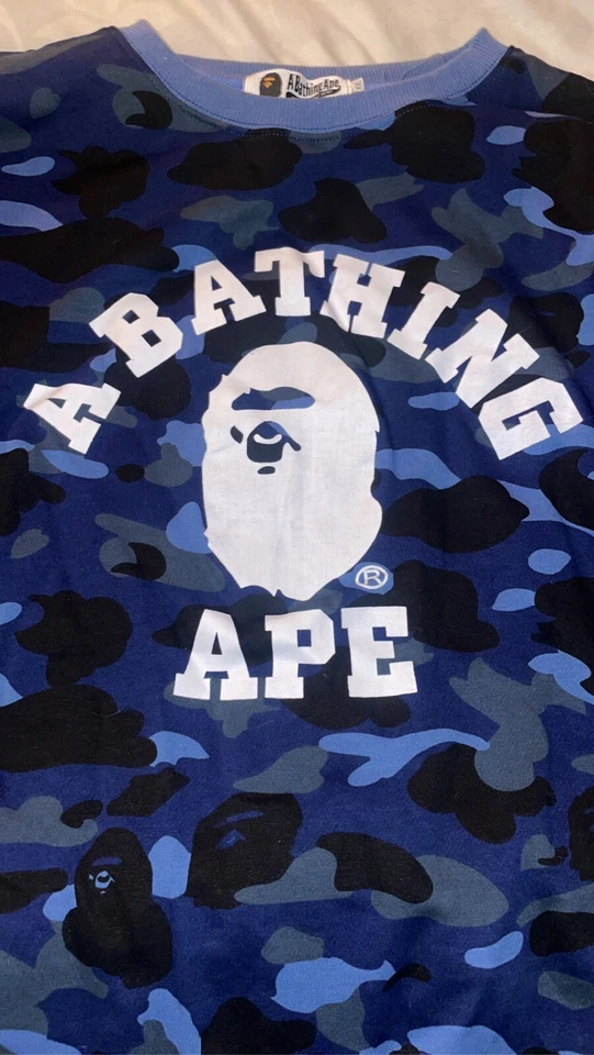 BAPE **XXL** Blue Camo Crewneck The Bathing Ape - Image 2 of 4