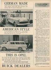 1959 Opel Caravan Auto Ad German Made American Style Station Wagon