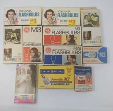 Vintage Flash Bulbs Flange Base M3 M2 M2B Sylvania GE Westinghouse Lot Camera