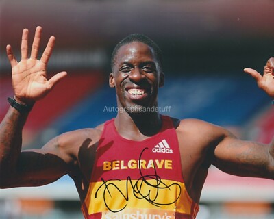 Dwain Chambers HAND signed 8x10 Foto Autogramm, Olympic Runner (B)