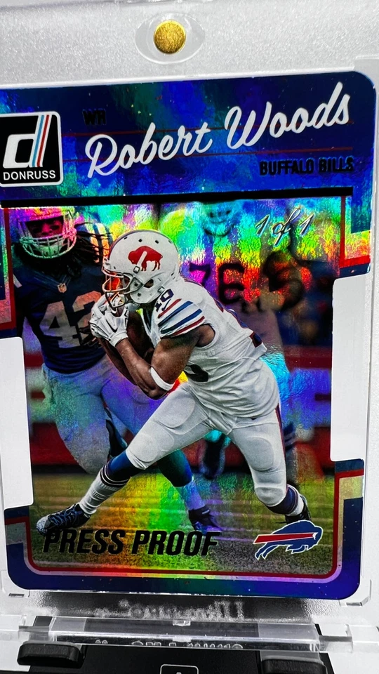 2016 Donruss Press Proof Refractor Die Cut Robert Woods 1/1 Bills Color Match - Image 2 of 4