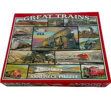 White Mountain Great Trains Jigsaw Puzzle 1000 Piece 2010 Railroad