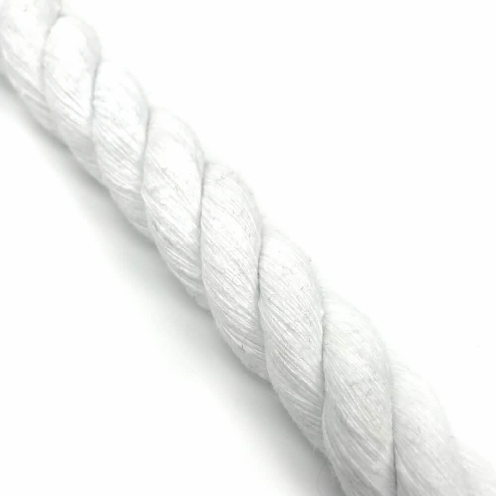8mm Natural Optic White Cotton Rope x 10 Metres, 3 Strand Cord