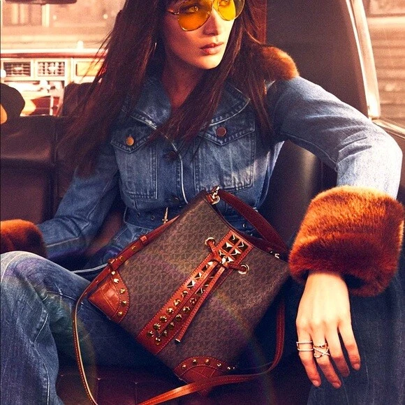 Giacca denim MICHAEL KORS Basics bottoni davanti blu Riviera 100% cotone oro taglia L