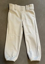 Rawlings Grey Baseball Pants Youth Size XS Elastic / Pull up / Belt loops