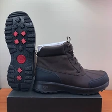 UGG Emmett Mens Size 8 Leather Duck Boot 1115834 'Stout' Waterproof Cold Weather