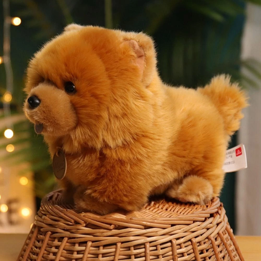 Plush Toy Chow Chow Plush Toy Puppy Dog Stuffed Toy Lifelike Puppy