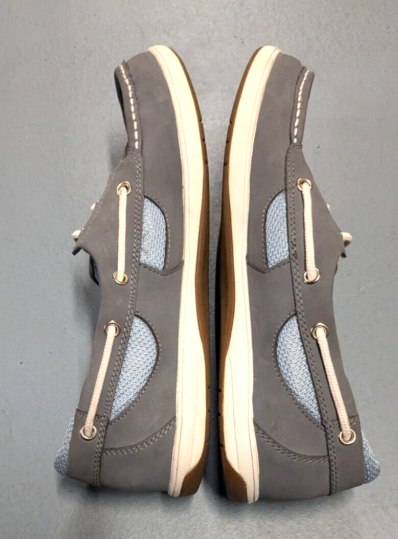 SAOLA Scarpe da barca donna Ryka taglia 8 5 Chatham slip on grigio e blu chiaro suola in gomma