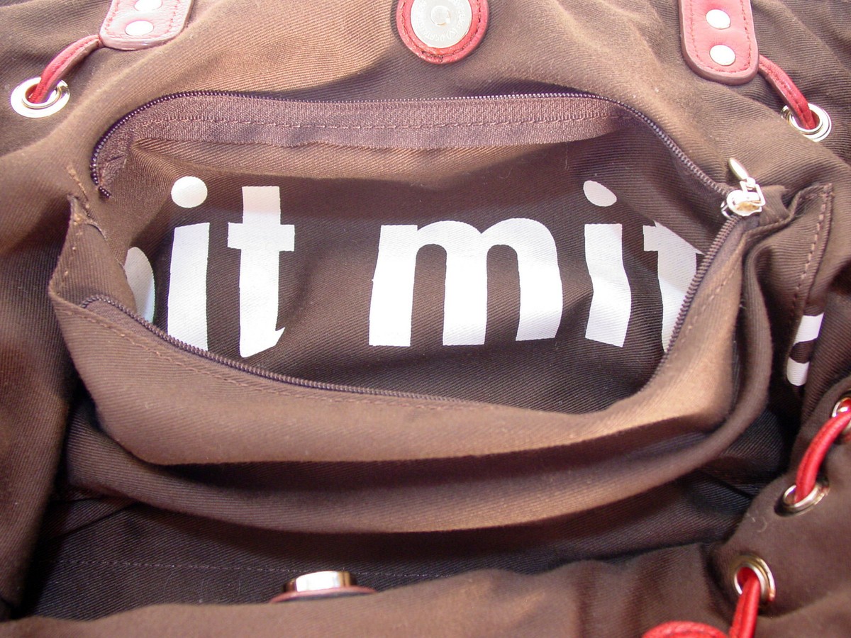 MIT MITTE Slouchy Red Leather Drawstring Tote Bag - Made in