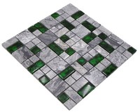 Naturstein Glasmosaik Grau GrüN GläNzend Wand Boden KüChe Bad Dusche WB88-0405
