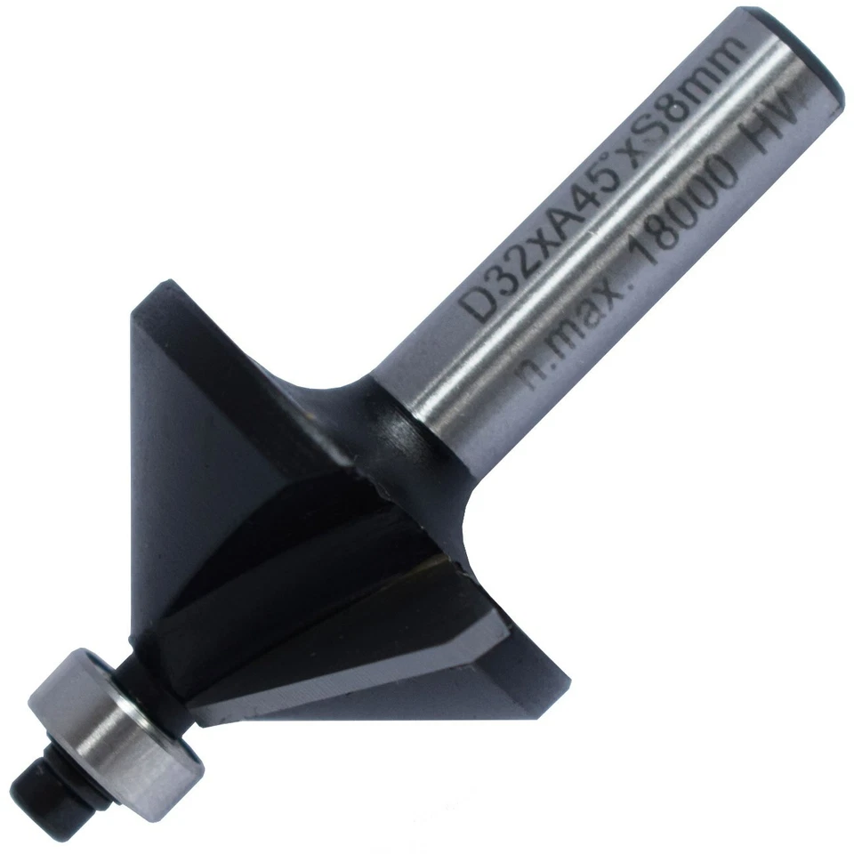 ABRABORO HW Hartmetall-Fasenfräser m Kugellager Profilfräser Ø 32,0mm 45° Oberfräser S.8