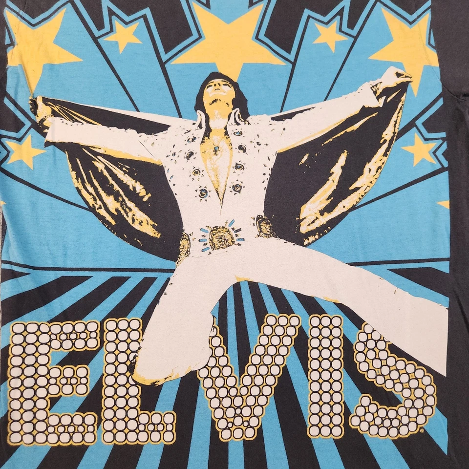 Camisa De Colección Elvis Presley Para Hombre Grande Negra Gráfica Grande Bay Island Ropa Deportiva Foto 2 de 4