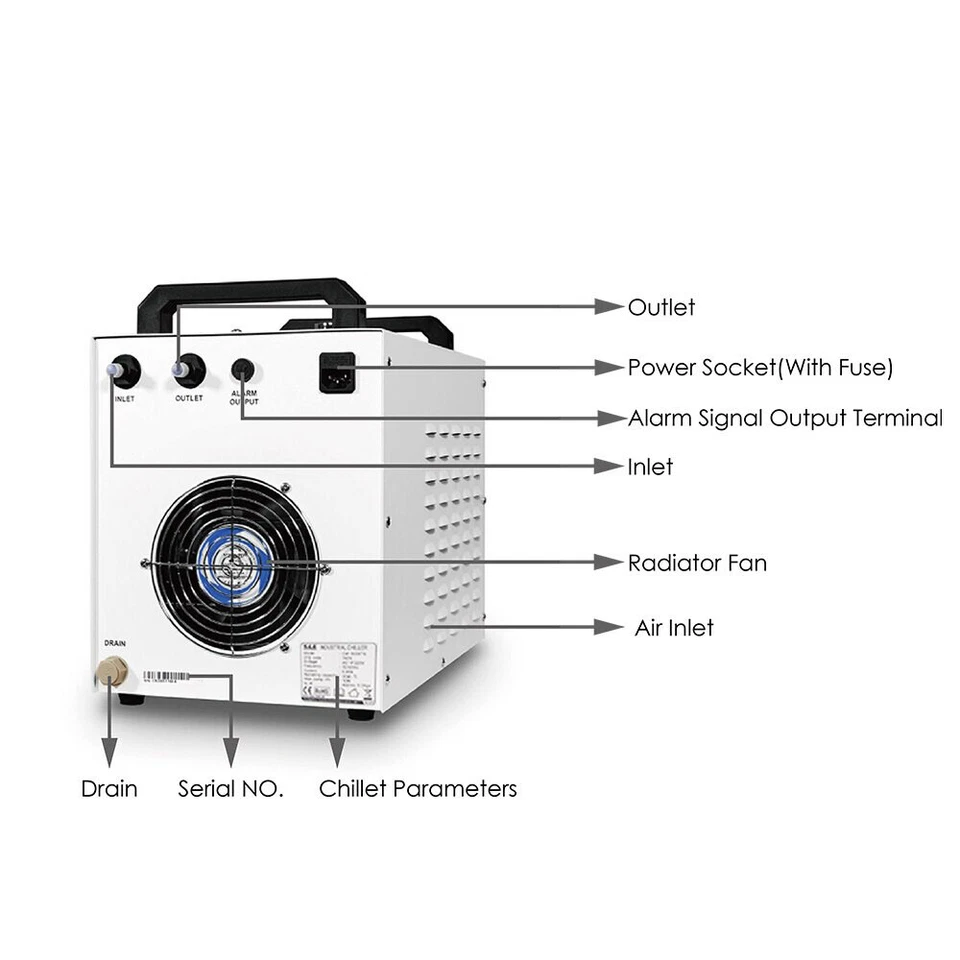 CW3000TG Industrial Water Chiller Co2 Glass Laser Cold Storage Engraving Machine - Image 3 of 4
