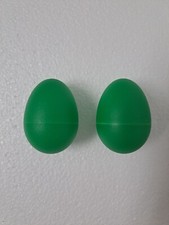 Pair of Maraca Egg Shakers, Green, Paintable