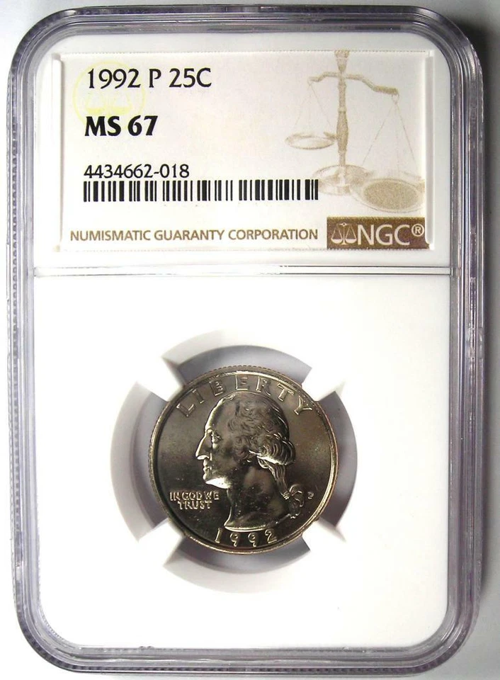 1992-P Washington Quarter 25C - Certified NGC MS67 - Rare in MS67 Grade! - Image 2 of 4
