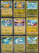 Dratini Dragonair Dragonite Pokemon Card Collection 9 English Cards Holo Rare
