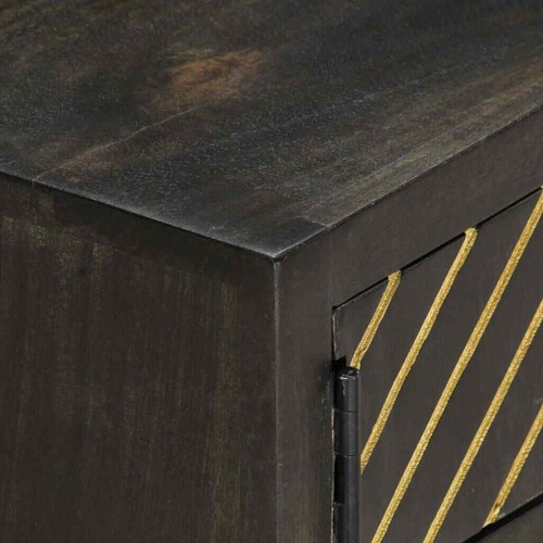 Tavolino da Salotto Nero collection e Oro 90x50x35 cm in Massello di Mango