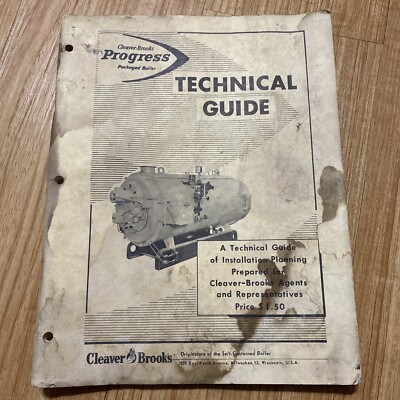Vtg 1956 Cleaver Brooks Progress Package Boilers Technical Guide Manual 4 Agents