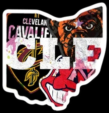 Cleveland All Sports STICKER - Cleveland Cavaliers Indians and Browns ALL IN ONE