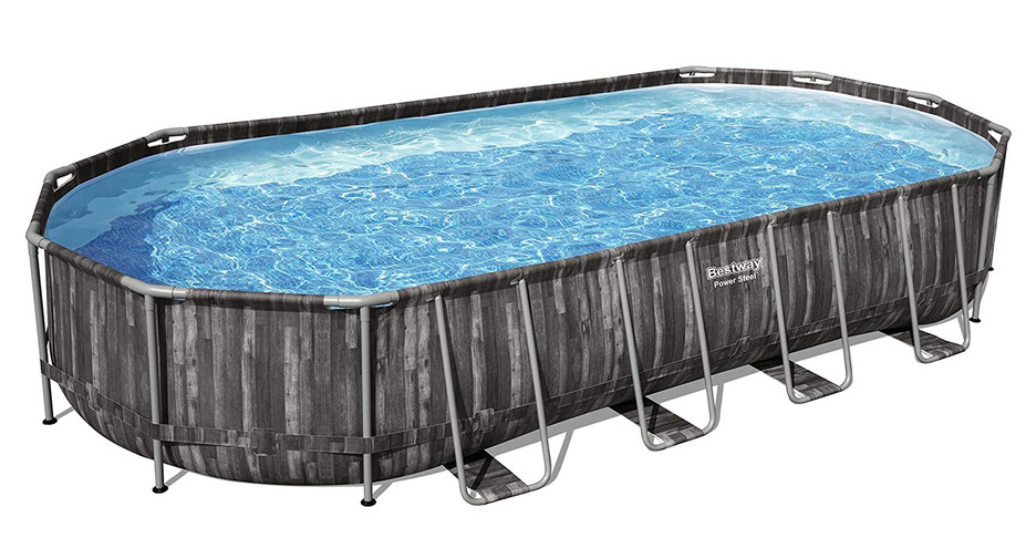 PISCINA OVALE BESTWAY STEEL FRAME 5611T 732x366x122h con pompa scaletta e telo
