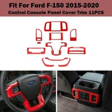 For Ford F-150 2015-2020 Red Control Console Panel Dashboard Cover Trim 11PCS