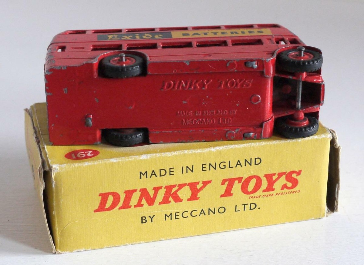 Dinky Toys 291 - Bus londonien - Exide - en boîte - rouge