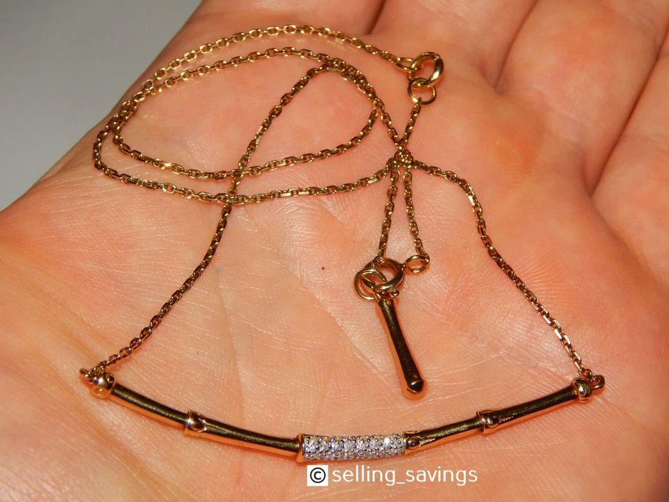 COLLAR ESLABONES BAMBÚ AJUSTABLES ORO AMARILLO 18K JOHN HARDY DIAMANTE 12 BAMBÚ Foto 3 de 4