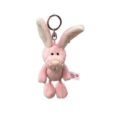 NICI BB Rabbit Rosa 10cm Pink Plush Keychain New
