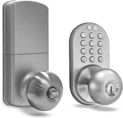 TKK-02SN Tkk-Sn Digital Door Knob Lock with Electronic Keypad, Satin Nickel, Key
