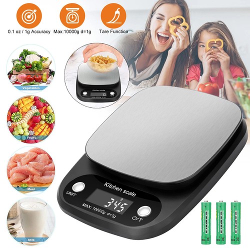 Digital Weight Kitchen Food Scale 22lb/1g LCD Electronic Balance + Tare