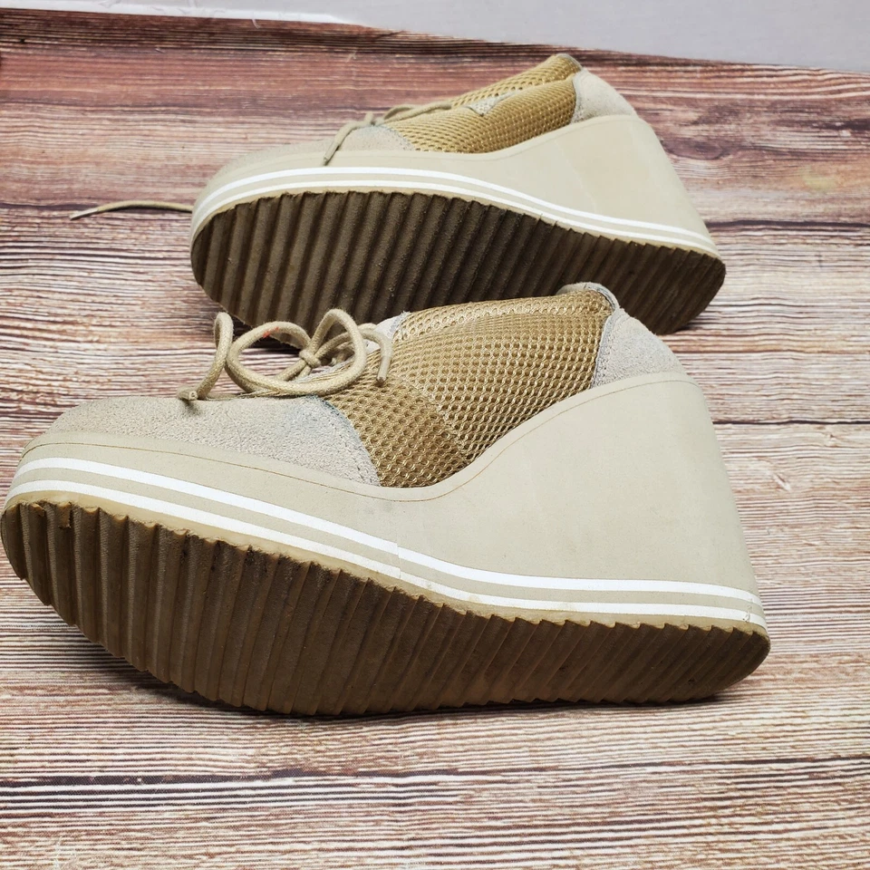 Zapatos de cuña VOLATILE para mujer talla 8 plataforma alta gamuza caqui Foto 4 de 4