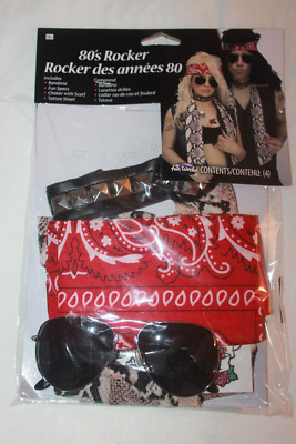 Fun World 80's Rocker Accessory Set 4 Piece NIP