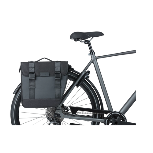 Basil Double Bag Pannier 28L Mik Waterproof IPX3 Polyester Black - Picture 5 of 6