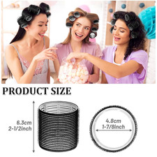 Grip Hair Curlers Rollers with Stainless Steel Duckbill Clips for Long, Medium,