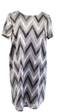NWT $300 Michael Kors Embroidered Sequin Chevron Short Sleeve Shift Dress Size 4