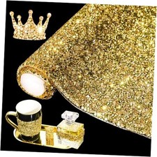 Bling Rhinestone Sticker DIY Home Decor Stickers Self-Adhesive 9.4"x15.8" Gold