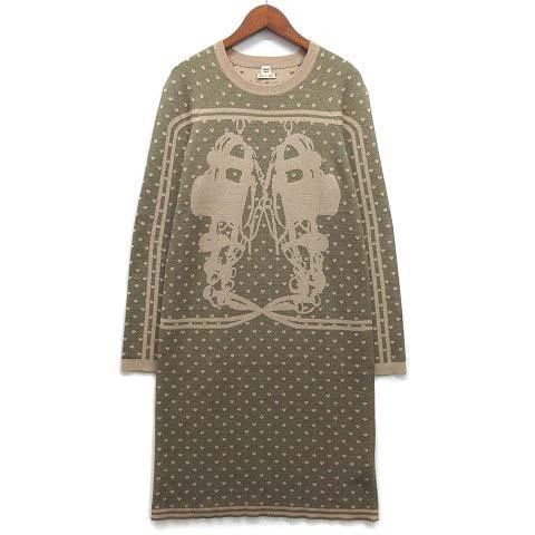 HERMÈS Abito Hermes in maglia di seta cashmere manica lunga cuore cerimonia sposa SPOSE de GALA