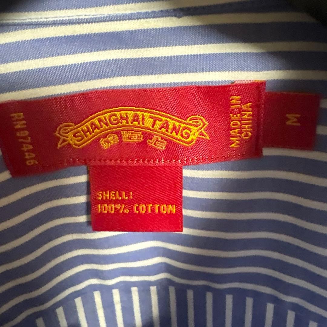SHANGHAI TANG シャンハイ・タン マフラー イタリア製 (美品) SHANGHAI TANG Stripe China Shirt M Blue Color | eBay