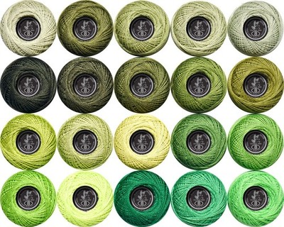 Soft 20 Colors Classic Crochet Thread 20 Pack Medium Avocado Green Gradient