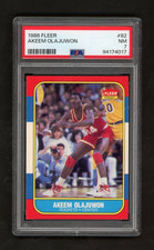 1986-87 Fleer Akeem (Hakeem) Olajuwon PSA 7 #82 Rookie Card RC Houston Rockets. rookie card picture