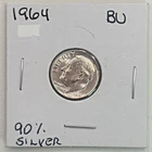1964 Brilliant Uncirculated (BU) Philadelphia Mint 90% Silver Roosevelt Dime