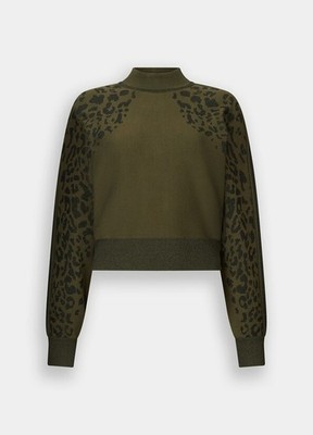 Lurex Animal Print Sweater LIU JO Better Women TF5269 MS49I Green A4350