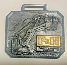 VTG P&H Harnischfeger Corp Power Shovel Crane Pocket Watch Fob Milwaukee WI