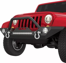 Front Bumper for 07-18 Jeep Wrangler JK Unlimited with LED Bar Work Light