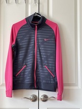 Nike Dri Fit Full Zip Jacket Women's Size M Pink /Gray