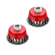 2 Pcs 2.5 Inch Wire Cup Brush for 4 1/2 Angle Grinder,Wire Wheel Cup Brush for G