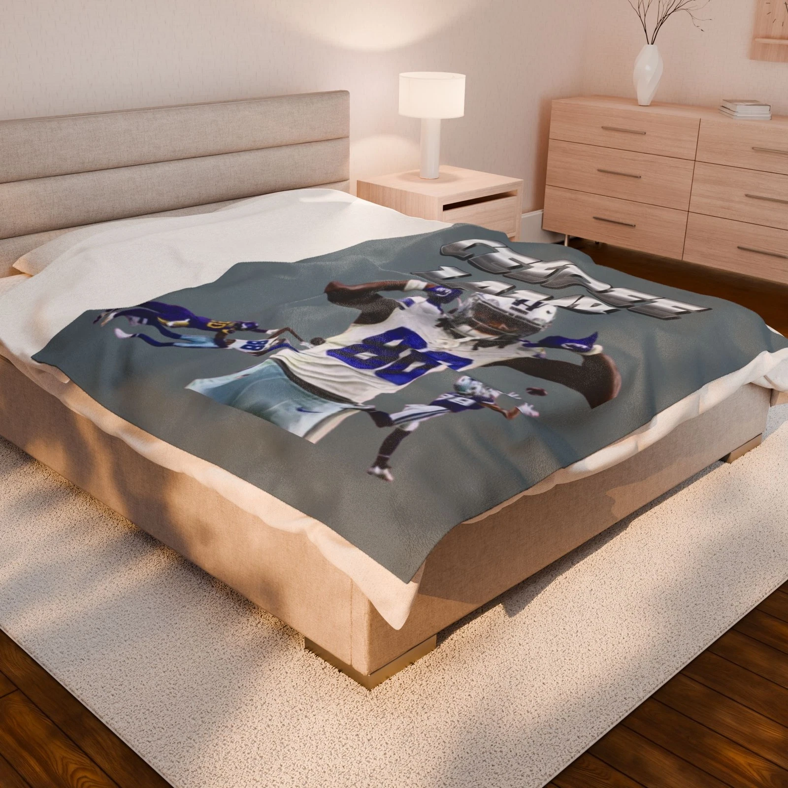 Vintage CeeDee Lamb Velveteen Plush Blanket